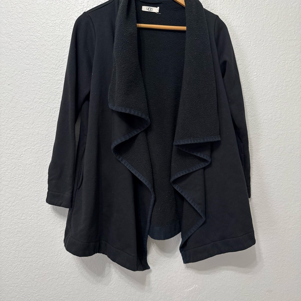 UGG Black Open-Front Draped Cardigan